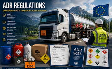 ADR-regler for transport af farligt gods i Europa med lastbil med farligt gods og compliance-systemer